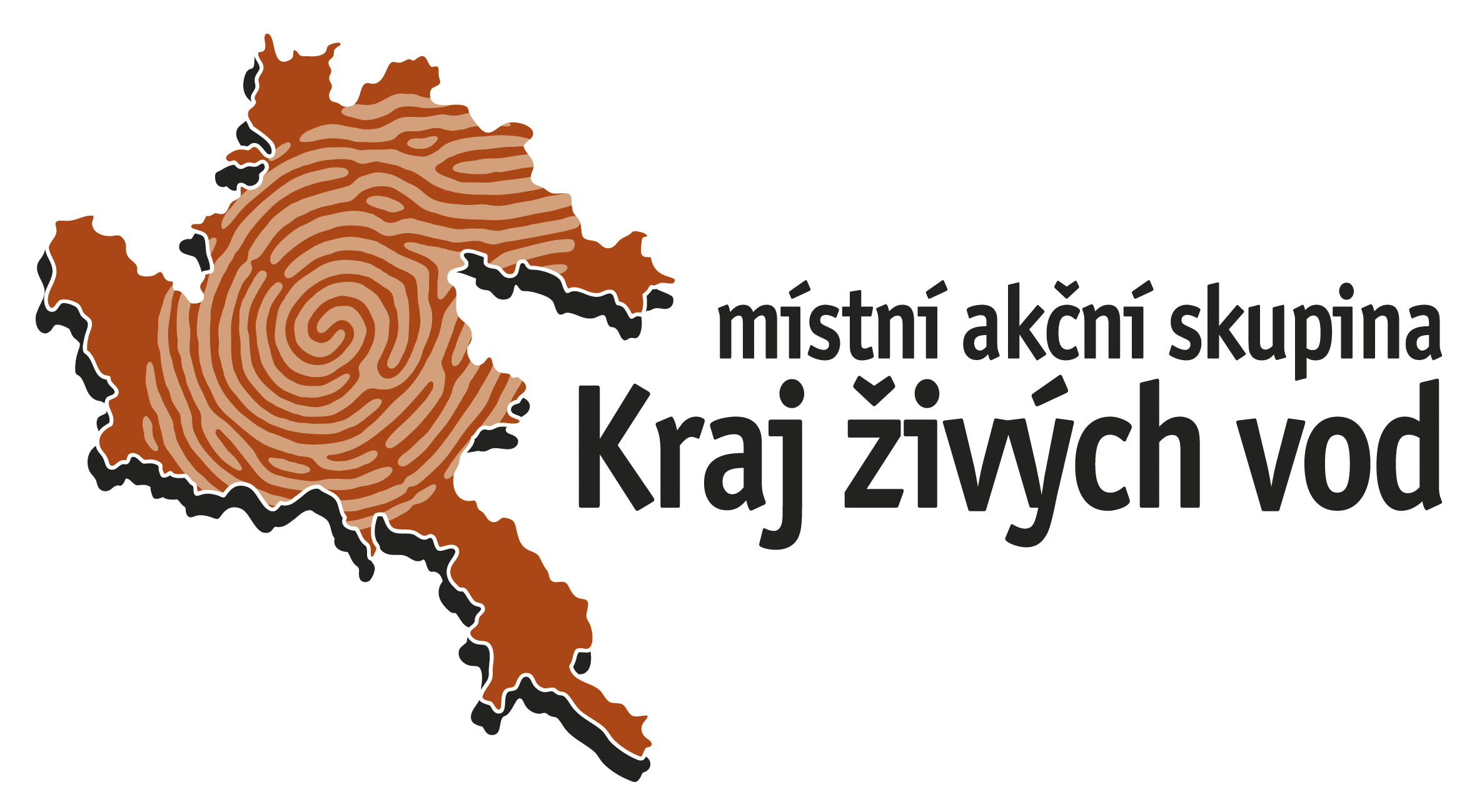 Logo of MAS Kraj živých vod, nature water landscape theme, clean professional design