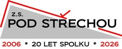 Logo of Pod střechou z.s., historic church roof architecture theme, simple community association emblem