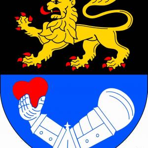City coat of arms or logo of Toužim, historical and modern